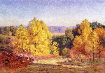 風景 Painting - ポプラ 印象派 インディアナ州の風景 セオドア・クレメント・スティールの森